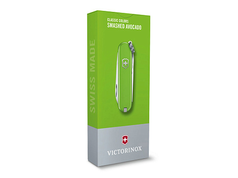 Нож-брелок VICTORINOX Classic SD Colors Smashed Avocado, 58 мм, 7 функций, салатовый - рис 4.