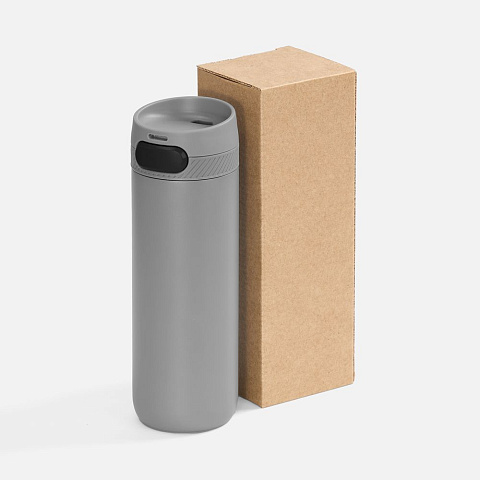 Термостакан X1 с цветной кнопкой, серый с черным - рис 6.