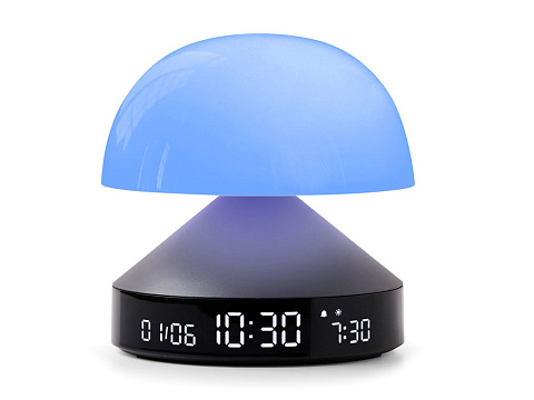 Светильник с часами и световым будильником Mina Sunrise, темно-серый - рис 6.