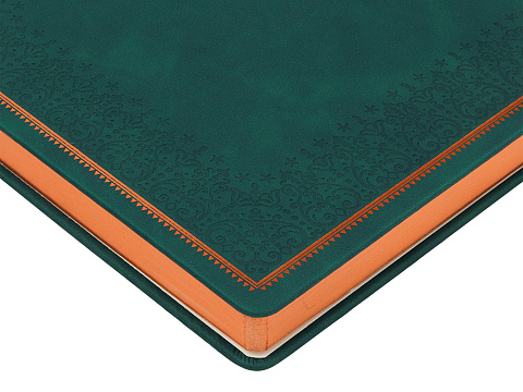 Ежедневник недатированный А4 Royal, зеленый с бронзовым срезом - рис 5.