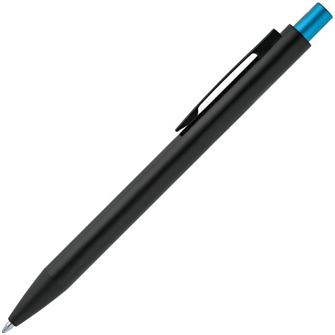Ручка шариковая Chromatic, черная с голубым - рис 3.