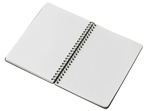 Блокнот А5 Dante из искусственной кожи на спирали, темно-серый - рис 3.