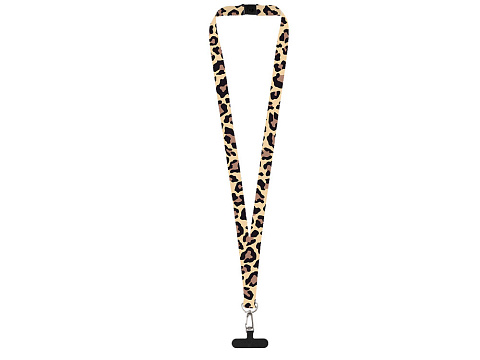 Ланъярд 2 см под сублимацию с трендовым карабином, замком обрыва и узким держателем для телефона из ПЭ, серебристый - рис 2.