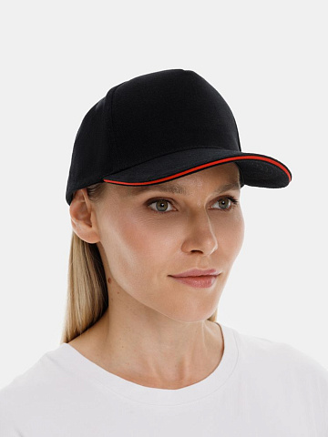 Бейсболка Classic 2.0, черная с красным кантом - рис 7.