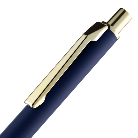 Ручка шариковая Lobby Soft Touch Gold, синяя - рис 6.