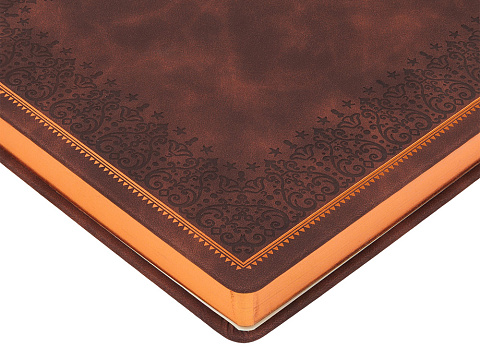 Ежедневник недатированный А4 Royal, коричневый с бронзовым срезом - рис 5.