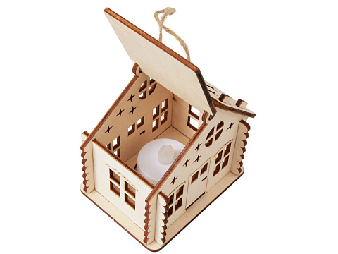 Подвеска с подсветкой домик (с мерцающей свечкой) - рис 7.