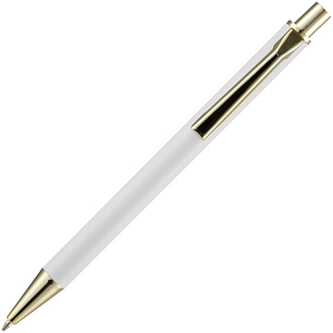 Ручка шариковая Lobby Soft Touch Gold, белая - рис 5.
