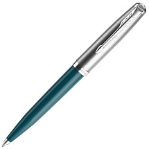 Шариковая ручка Parker 51 CORE TEAL BLUE CT, стержень: M, цвет чернил: black, в подарочной упаковке.