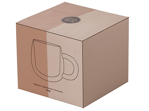 Кружка с двойными стенками с широкой ручкой Fog, прозрачный - рис 6.