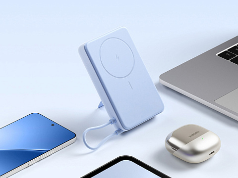 Внешний аккумулятор Xiaomi Magnetic Power Bank 10000 with Built-in Stand Blue - рис 10.
