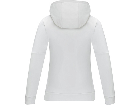 Женский свитер анорак Sayan на молнии на половину длины с капюшоном, белый - рис 3.