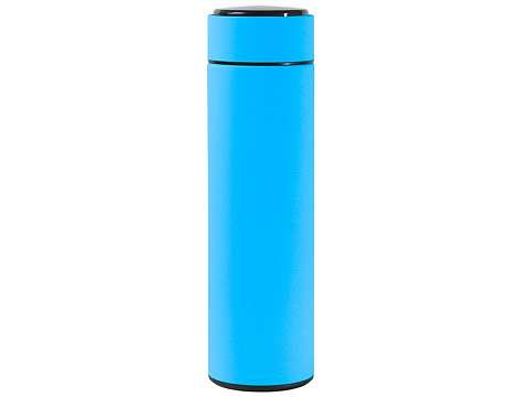 Термос FAMILY MARK LED, soft touch (Голубой) - рис 2.