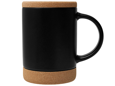 Кружка 450 мл с пробковым дном с крышкой Корк & Бон, черный - рис 3.