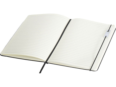 Набор Legato Elegance из блокнота формата А5 в твердой обложке и ручки-роллера, черный/белый - рис 5.