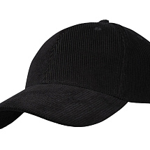Hutton 6-панельная бейсболка из переработанного хлопка - Сплошной черный