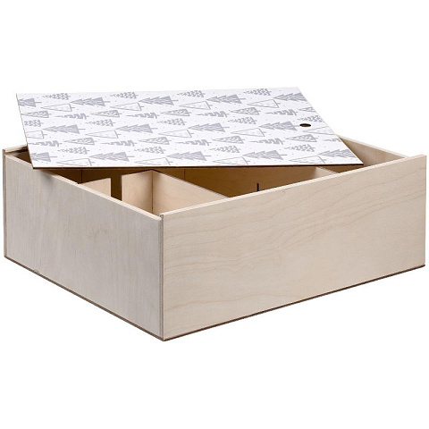 Деревянный ящик для подарков с разделителями (37х31 см) - рис 2.