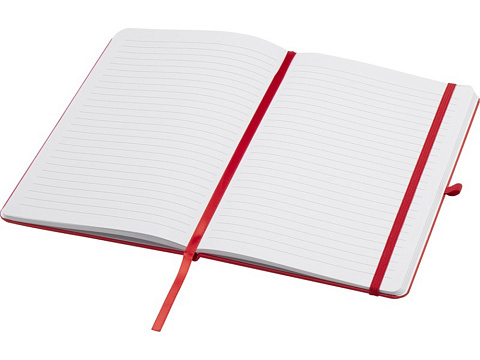 Teak блокнот А5 из переработан. материала в твердой обложке с линован. страницами - Красный - рис 4.