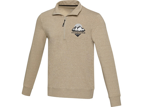 Tin унисекс-свитер с молнией на четверть из переработанных материалов Aware™ - Oatmeal - рис 4.