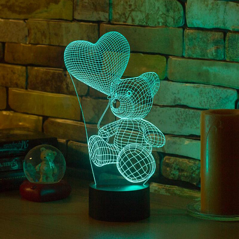 3D лампа Влюбленный медведь - рис 6.