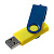 Флешка Twist Color, желтая с синим, 8 Гб - миниатюра