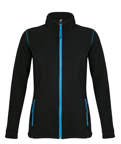 Куртка женская Nova Women 200, черная с ярко-голубым - рис 2.