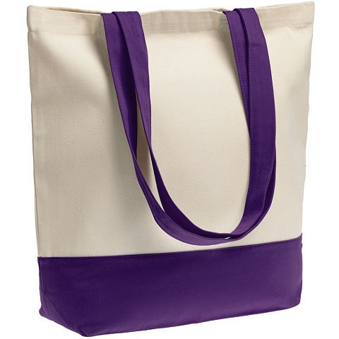 Холщовая сумка Shopaholic, фиолетовая - рис 2.
