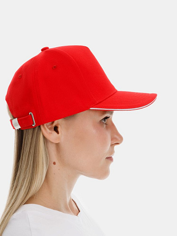 Бейсболка Classic 2.0, красная с белым кантом - рис 8.