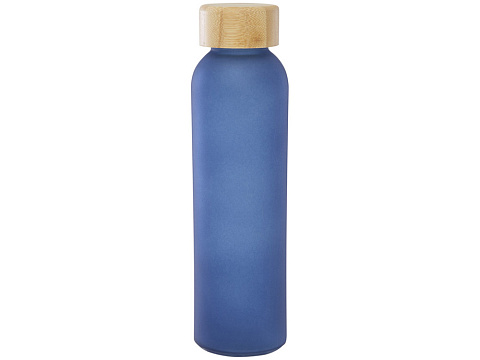 Lume бутылка из матового содово-известкового стекла объемом 500 мл с бамбуковой крышкой - Синий - рис 2.