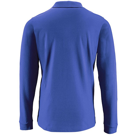 Рубашка поло мужская с длинным рукавом Perfect LSL Men, ярко-синяя - рис 3.