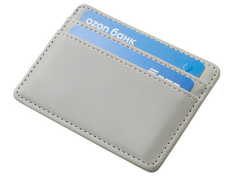 Картхолдер для двух карт и наличных денег с зажимом Crave, светло-серый - рис 4.