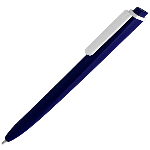 Ручка шариковая Pigra P02 Mat, темно-синяя с белым - рис 2.