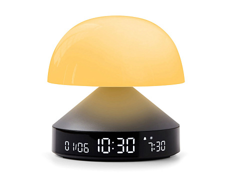 Светильник с часами и световым будильником Mina Sunrise, темно-серый - рис 8.