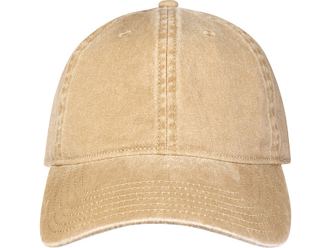 Графтон 6-панельная промытая кепка, бежевый - рис 2.