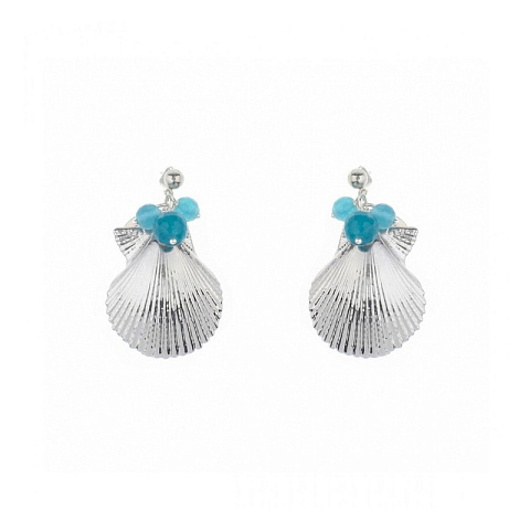 Серьги Ракушка Ester Bijoux C791-S BW