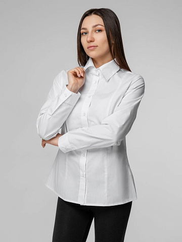 Рубашка женская с длинным рукавом Collar, белая - рис 2.