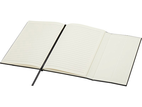 Блокнот Alejandra формата А5 с твердой обложкой из переработанной кожи - сплошной черный - рис 5.