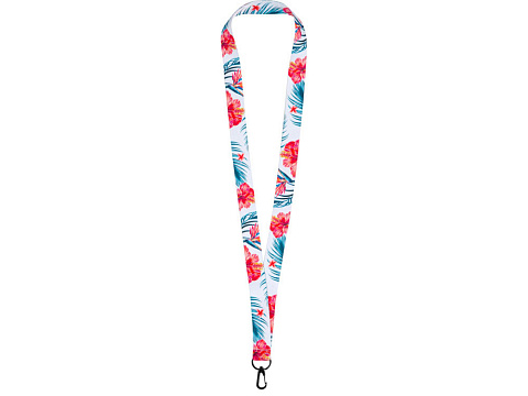 Ланъярд 2 см под сублимацию с трендовым карабином, черный - рис 3.