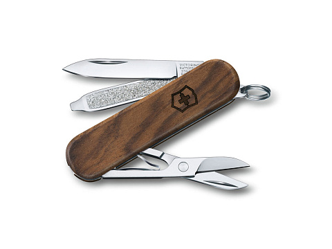 Нож-брелок VICTORINOX Classic SD, 58 мм, 5 функций, деревянная рукоять - рис 7.