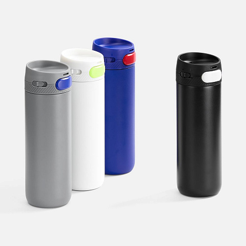 Термостакан X1 с цветной кнопкой, синий с красным - рис 7.