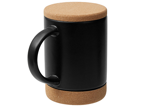 Кружка 450 мл с пробковым дном с крышкой Корк & Бон, черный - рис 2.