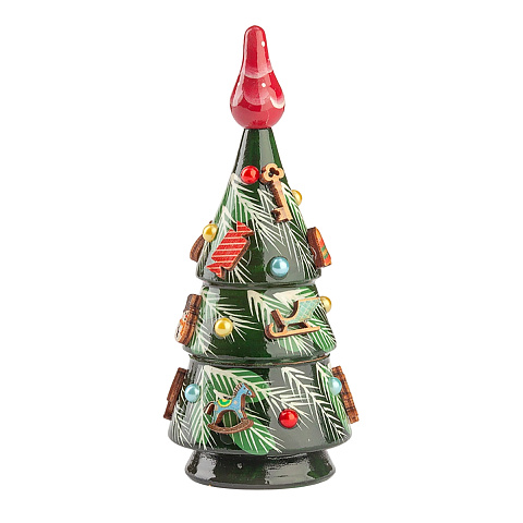 Новогодняя шкатулка с ёлкой-матрёшкой и 2 чаями в новогоднем шубере - рис 8.