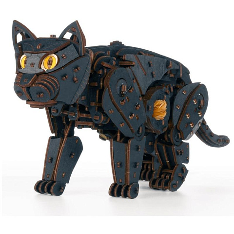 Конструктор 3D из дерева "Механический Черный Кот (Кошка)" - рис 4.