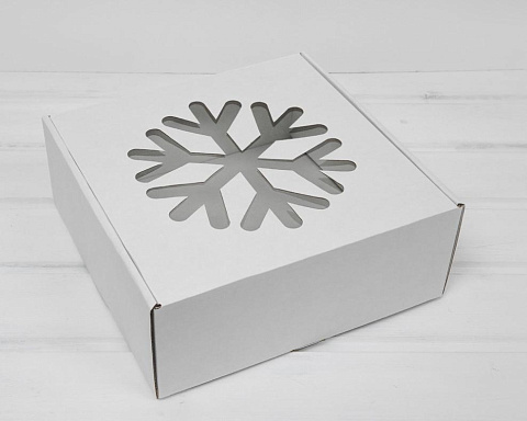 Подарочная коробка Снежинка (25х25х10 см) - рис 3.
