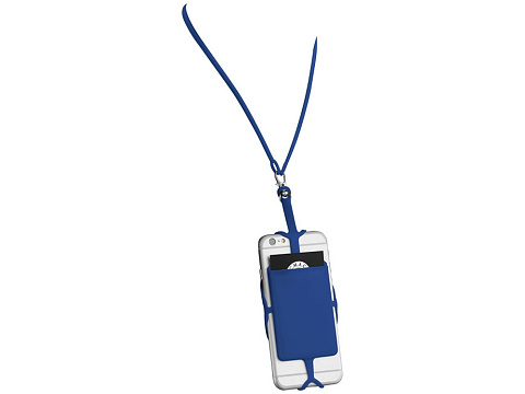 Картхолдер RFID со шнурком, ярко-синий - рис 3.