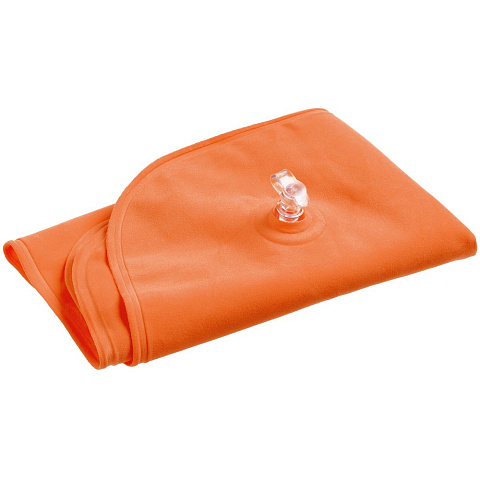 Надувная подушка под шею в чехле Sleep, оранжевая - рис 3.