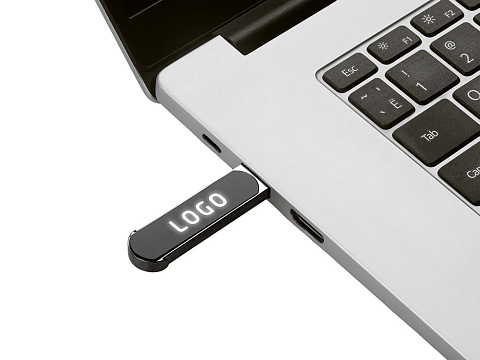 Металлическая ручка с флешкой на 16 Гб и светящимся логотипом Patronus, матовая черная - рис 8.