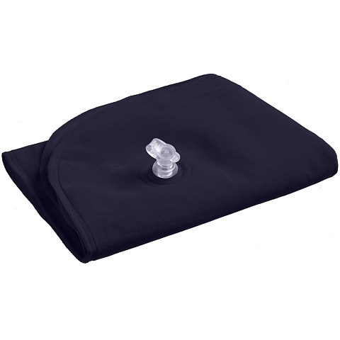 Надувная подушка под шею в чехле Sleep, темно-синяя - рис 3.
