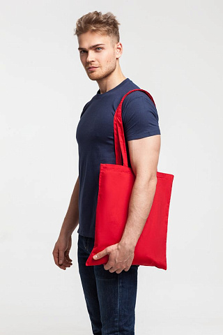 Холщовая сумка Basic 105, красная - рис 5.