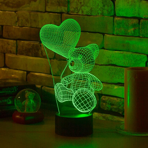 3D лампа Влюбленный медведь - рис 2.